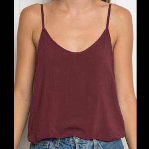 Brandy Melville Maroon Flowy Tank Top / T-Shirt